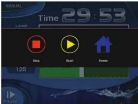 MANUAL Time 29:53 Level Stop Start Home 125 Pause