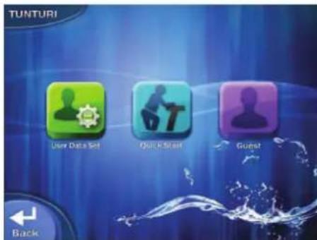 TUNTURI User Data Set Quick Start Guest Back