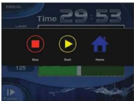 MANUAL Time 29:53 Level Stop Start Home 125 Pause