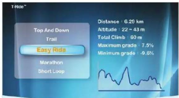 T-Ride™ Top And Down Trail Easy Ride Marathon Short Loop Distance : 6.29 km Altitude : 22 ~ 43 m Total Climb : 60 m Maximum grade : 7.5% Minimum grade : -9.6%