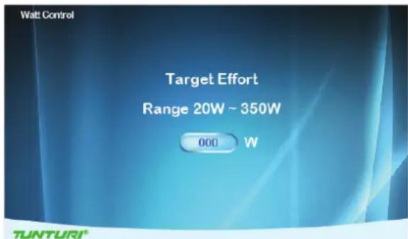 Watt Control Target Effort Range 20W ~ 350W 000 W TUNTURI®