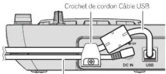 Crochet de cordon Câble USB DC IN USB