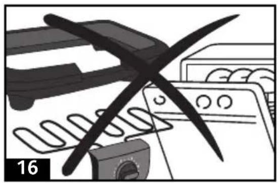 Illustration of kitchen utensils and a showerhead with a crossed X mark (no text or symbols)