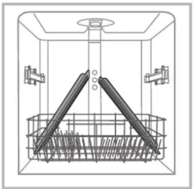 Technical line drawing of a mechanical assembly with two vertical rods mounted on a grid base (no text or symbols)