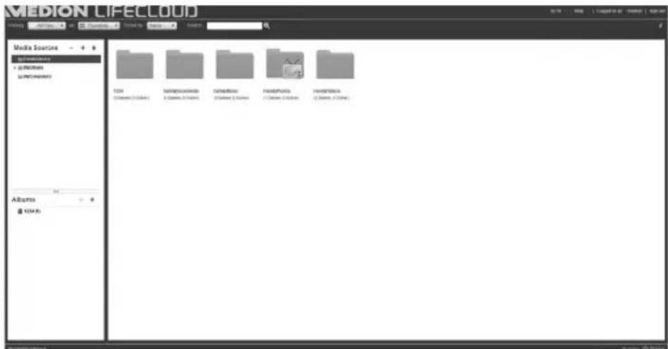 MEDION LIFECCLOUD Media Source 1234 (Categories: 0.000) Albums 1234 (g)