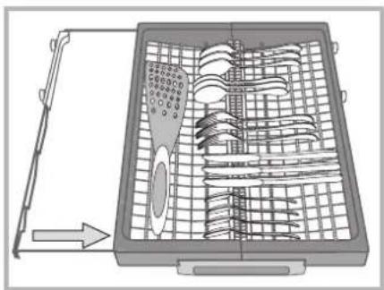 HOTPOINT LFF 8S112 EU - Knives and other utensils with sharp edges must be positioned with the blades facing downwards. - 2