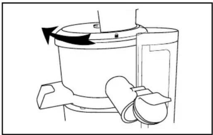 Line drawing of a kitchen appliance with a handle and side panel, showing no text or symbols