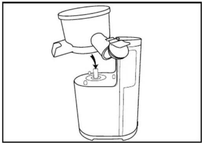 Line drawing of a hand-painted kitchen brush unit with a handle and base, showing no text or symbols