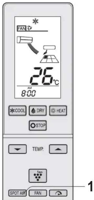 SHARP AY-XP24LR - Πιέστε το κουμπί SPOT AIR για να επιλέξετε την επιθυμητή κατεύθυνση ροής αέρα. - 2