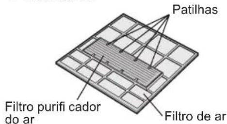 Patilhas Filtro purifi cador do ar Filtro de ar