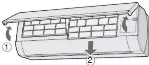 SHARP AY-XP24LR - Αφαιρέστε τα φίλτρα αέρα. - 1