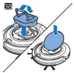 Mechanical assembly diagram showing two rotating components with blue arrows indicating motion (no text or symbols)