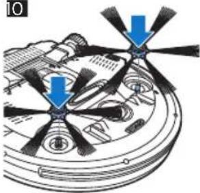Mechanical assembly diagram showing gear and components with blue arrows indicating motion direction (no text or labels)