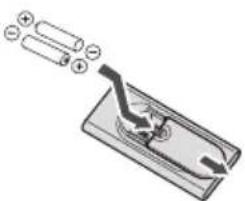 PIONEER X-CM56D - Loading the batteries in the remote control - 1