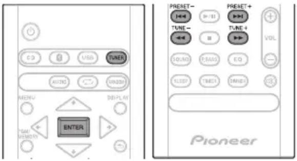 CD USB TUNER AUDIO WAGM MENU DISPLAY TGM MEMORY ENTER PREAD PREAD VOL SOUND EADS EQ KIDDY TIME1 DANCE Pioneer