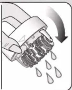 Illustration of a hand holding a threaded pipe with water droplets falling (no text or symbols)