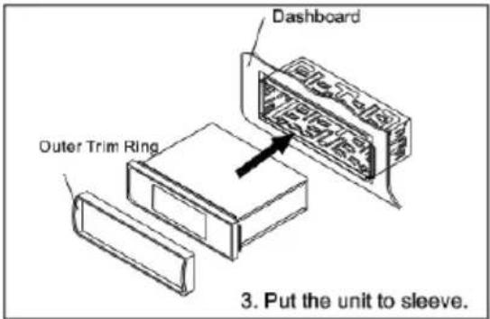Dashboard Outer Trim Ring 3. Put the unit to sleeve.