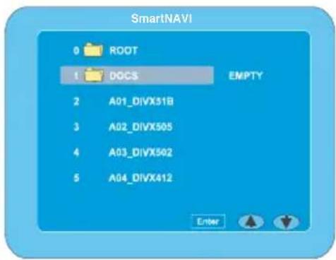 SmartNAV 0 ROOT 1 DOCS EMPTY 2 A01_DIVX51B 3 A02_DIVX505 4 A03_DIVX502 5 A04_DIVX412 Enter