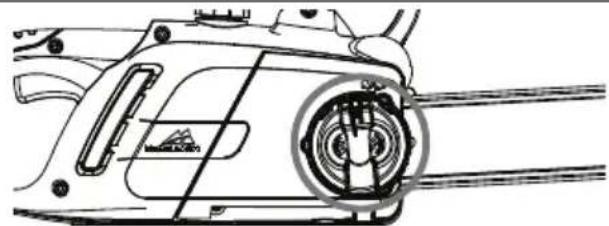 Technical line drawing of a car's front wheel assembly (no text or symbols)