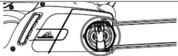 Technical line drawing of a car's front wheel assembly (no text or symbols)
