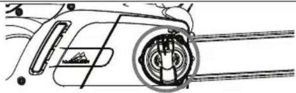 Technical line drawing of a vehicle's front wheel assembly (no text or symbols)