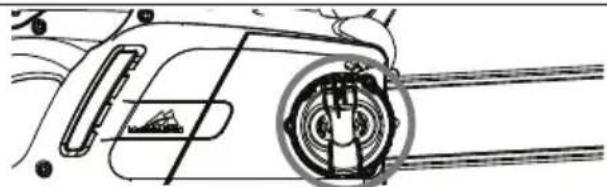 Technical line drawing of a car's front wheel assembly (no text or symbols)