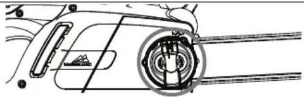 Technical line drawing of a car's front wheel assembly (no text or symbols)