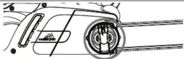 Technical line drawing of a car's front wheel assembly (no text or symbols)