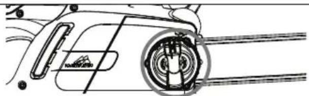 Technical line drawing of a car's front wheel assembly (no text or symbols)