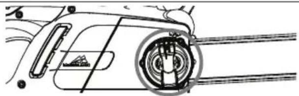 Technical line drawing of a car's front wheel assembly (no text or symbols)