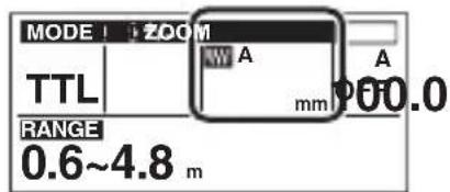 MODE TTL RANGE 0.6~4.8 m A mm A 00.0