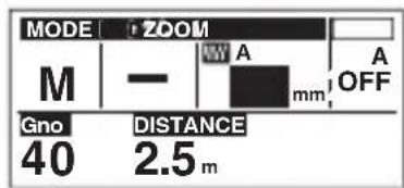 MODE M Gno 40 ZOOM - A mm DISTANCE 2.5m OFF A