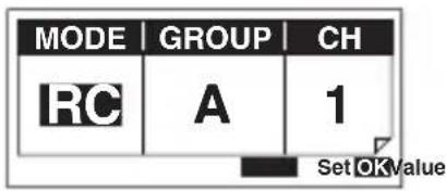 MODE | GROUP | CH IRC | A | 1 Set OK Value