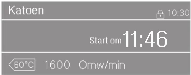 Katoen 10:30 Start om 11:46 60°C 1600 Omw/min