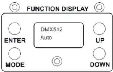 FUNCTION DISPLAY ENTER DMX512 Auto UP MODE DOWN