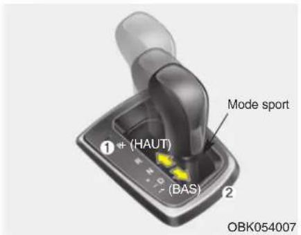 Mode sport, ① * (HAUT), (BAS), OBK054007