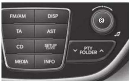 FM/AM DISP TA AST CD SETUP DATA MEDIA INFO 8 ↓ PTY FOLDER ↑