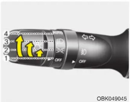 AUTO ARRÊT 扣 ARRÊT 1 2 3 4 OBK049045