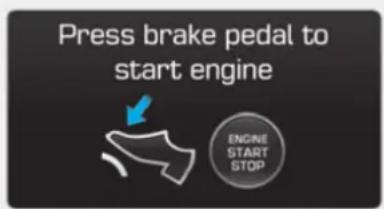HYUNDAI Genesis (2015) - Press brake pedal to start engine (appuyer sur la pédale de frein pour démarrer le moteur) - 1