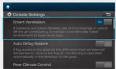 HYUNDAI Genesis (2015) - Mise en/hors circuit de la ventilation intelligente - 1