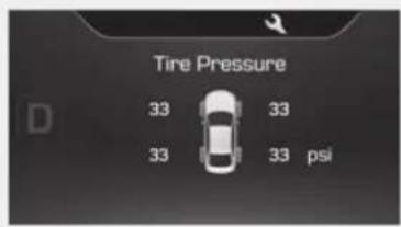 Tire Pressure 33 33 33 33 psi