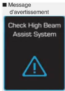 Message d'avertissement Check High Beam Assist System