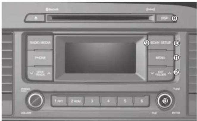 0 discart (###) DISP RADIO MEDIA PHONE VSSX TRACK #CAN SETUP MENU CAT POLDEN POWER ADD 1 am 2 mod 3 4 5 6 VOLUME FILE ENTER