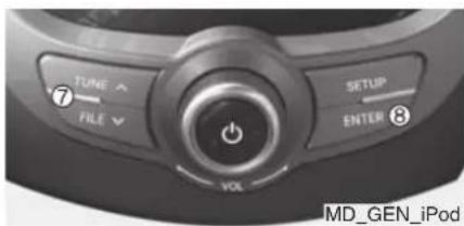 TUNE FILE POWER SETUP ENTER ⑧ MD_GEN_iPod