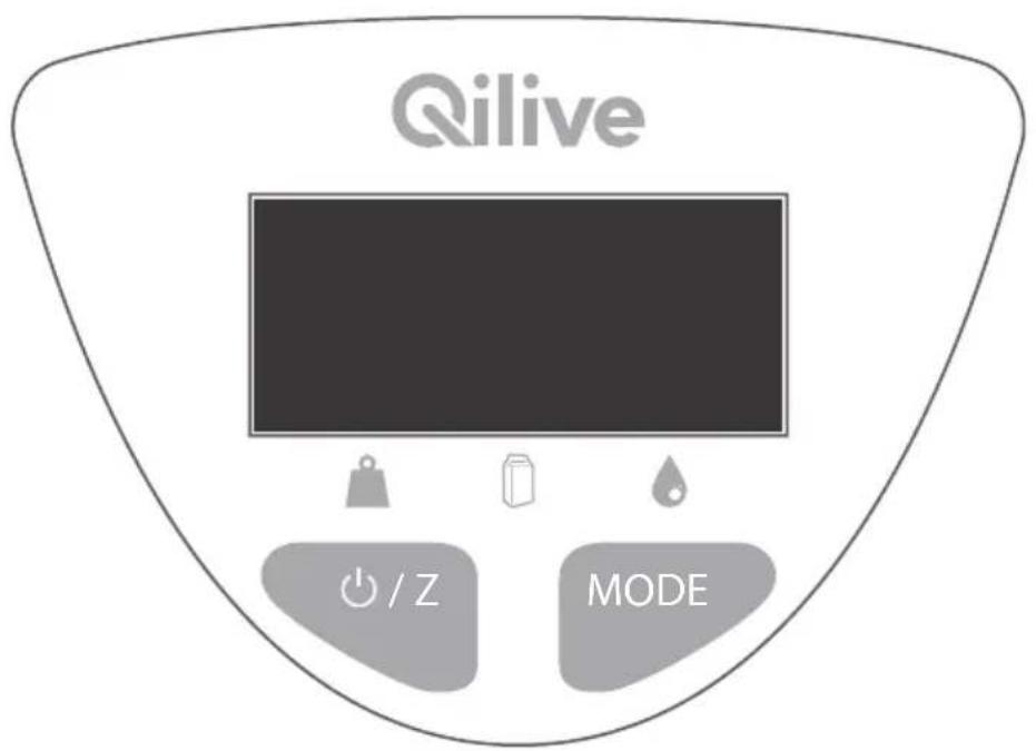 Tara Valor negativo Peso cero Modo de pesaje Modo de volumen de leche 10.000 g ml Unidad de peso (g) Volumen (ml) Modo de volumen de agua