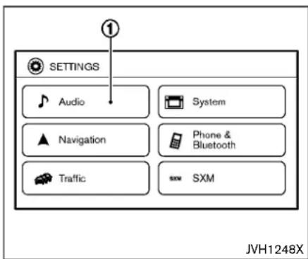 1 SETTINGS Audio System Navigation Phone & Bluetooth Traffic SXM JVH1248X