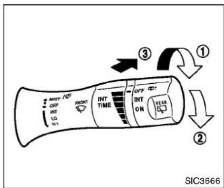 OFF INT LD INT FRONT INT TIME OFF INT ON REAR ① ② ③ SIC3666