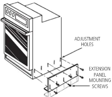 ADJUSTMENT HOLES EXTENSION PANEL MOUNTING SCREWS