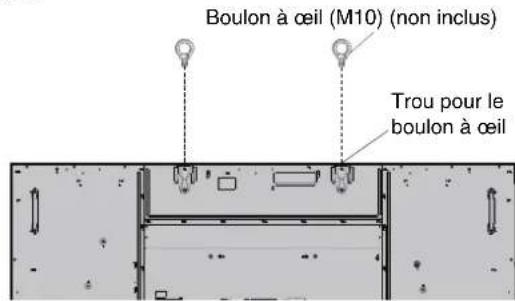 Boulon à œil (M10) (non inclus) Trou pour le boulon à œil