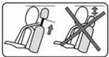Schéma illustrant les règles de ceinture de sécurité avec des flèches indiquant les positions correctes et incorrectes